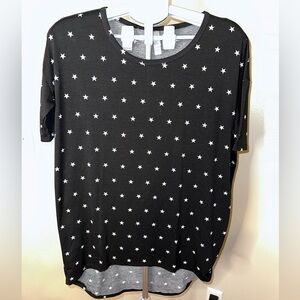 Lula Roe Black Star Print Women's Top
